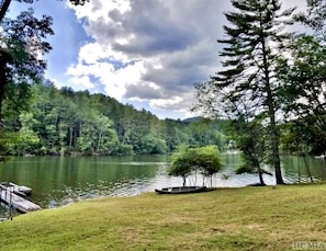 Shared dock and peaceful cove for swimming & fishing.