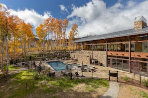 Aspen House Amenity has a beautiful and hot tubs to enjoy both all year round. 