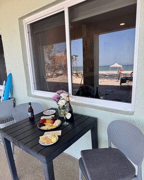 OUTSIDE PATIO IN FRONT OF YOUR UNIT RIGHT ON THE BEACH