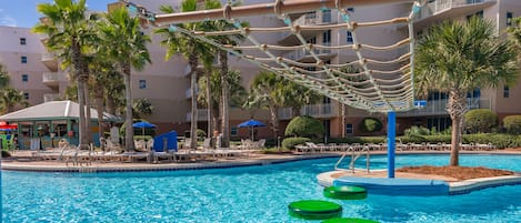 Main pool with lily pads