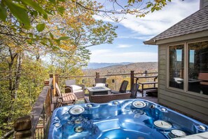 Hot Tub Looking Out Over the Mountains