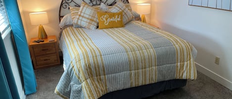 Sleep comfortably in this queen bed