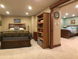 Privacy provided by double pocket doors