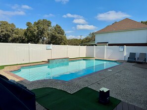 Heated Pool 29 feet by 19 feet with average depth of 4 1/2 feet