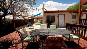 Large patio/deck with BBQ grill