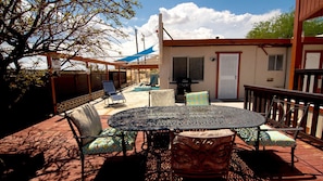 Large patio/deck with BBQ grill