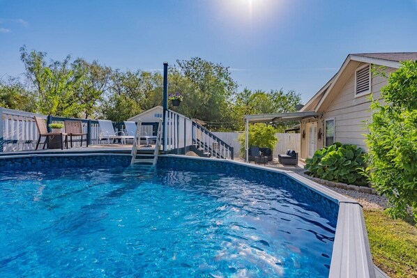 Private Pool with Deck and sitting area