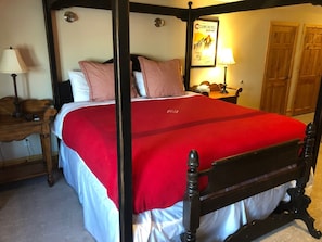 Master Bedroom #2-ensuite bathroom, stone fireplace, king bed, flat screen TV