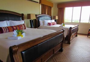 2 king size beds with beautiful sunrise views