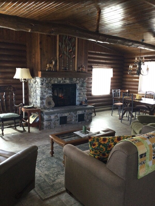 View of Quilted Log from Front Door