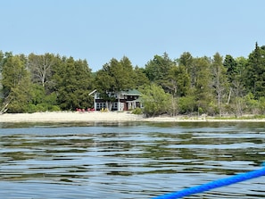 View of beach from watee
