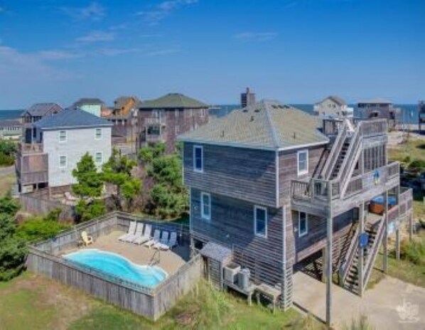 Side of home pool view