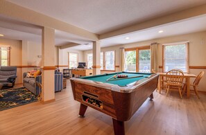 Rec Room with Pool Table and Foosball
