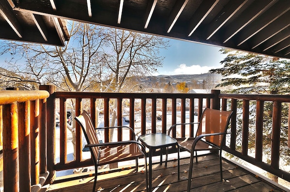 Private Deck Overlooking Mountain Side. 

