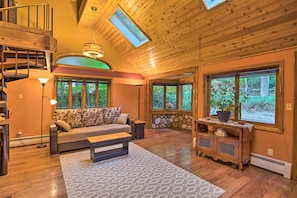 Sit under the skylights with a crossword puzzle.