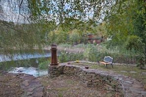 Peruse the pages of your latest read on the edge of the lake.