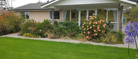 Front patio and garden