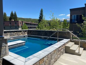 Hideaway Station hot tub is located in a private gated area and is shared with both HS buildings.
