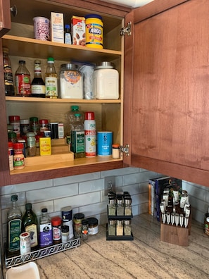 Supremely stocked kitchen and there is much, much more. 
