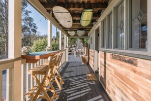 Private deck with dining table