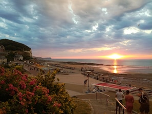 La plage de veule les Roses et son magnifique couché de soleil