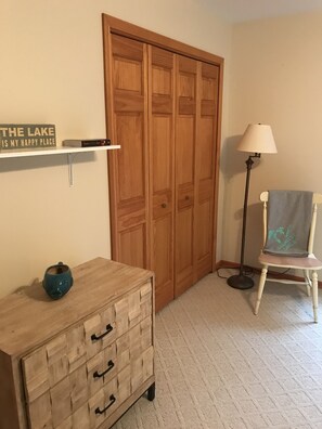 Upstairs bedroom with 2 double beds