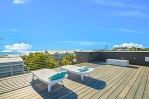 Spacious roof top deck with panoramic views