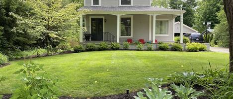 Lush landscaping offers privacy for your group to enjoy time together 