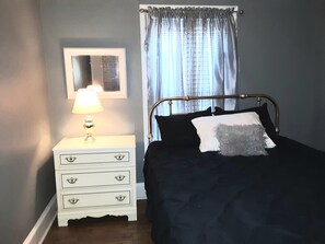 Back bedroom, nearest bathroom 