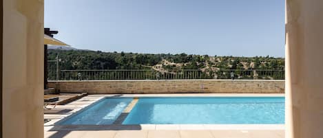 The impeccable pool terrace.