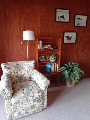 Nice sitting area for reading near front porch.... lots of light!