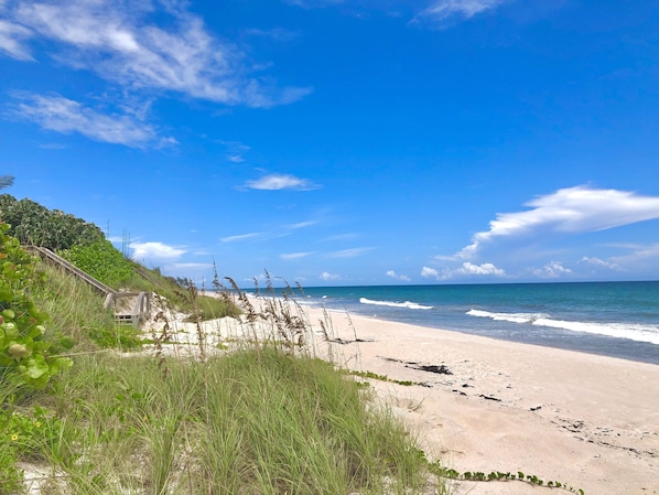 Private uncrowded beach.