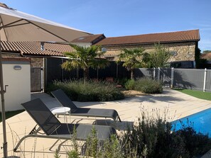 Pool Area and Access Gate to Gite
