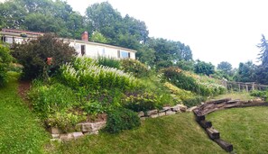 looking up from lower lawn