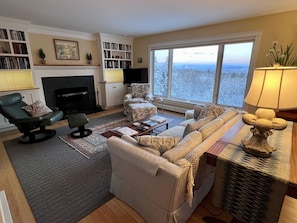 comfortable living room--added larger TV in 2024