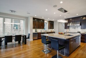 KITCHEN, BAR, and BREAKFAST AREA