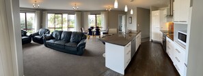 Spacious open plan living dining and kitchen