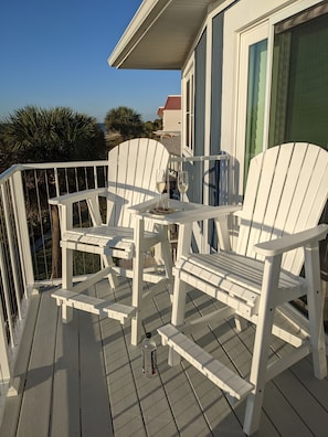 Bask in the sun, soak in the views from either balcony.