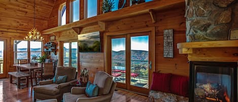 Mountain views from almost every room in the cabin