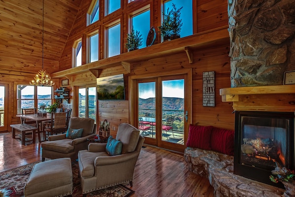 Mountain views from almost every room in the cabin