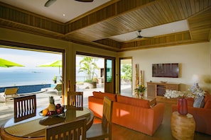 Elegant tropical Living area with fabulous ocean views