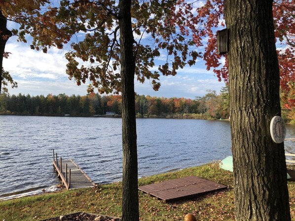 The start of beautiful fall colors around the lake