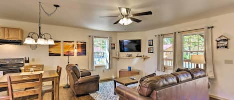 Bryson City Vacation Rental | 1BR | 1BA | Stairs Required | 900 Sq Ft