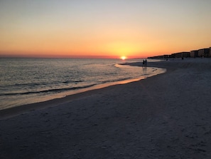 Sunset at the private Waterscape Resort Beach.