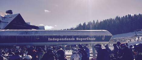 Ski in and Ski out. Independence Super Chair lift right outside of lodge.