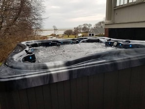 View from the hot tub, private setting of the left of the house, view of the water.