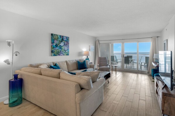 Living Room with Waterfront View