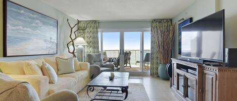 Living Room with Waterfront View