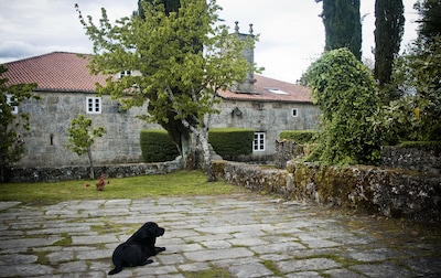 Manor of the seventeenth century, surrounded by gardens and meadows, in the Ribeira Sacra Lucense