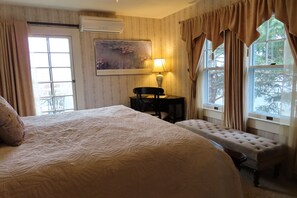 Your suite features yare own deck/fountain desk and charging station. 